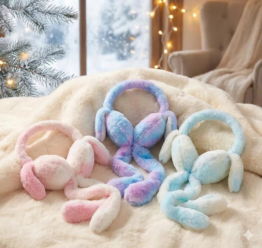 Cute Jumping Earmuffs Rabbit Moving Ears Airbag Hat Warm Funny Toy Cap Plush Toy