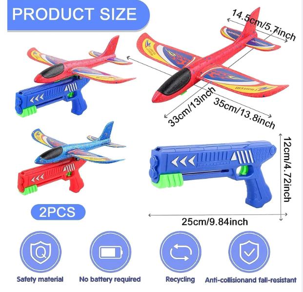 Catapult Airplane Launcher Toy – Foam Glider Shooting Fun