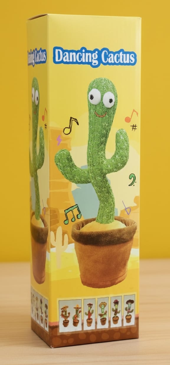 Rechargeable Talking & Dancing Cactus – Fun Voice Repeat Toy