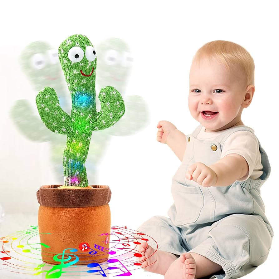 Rechargeable Talking & Dancing Cactus – Fun Voice Repeat Toy