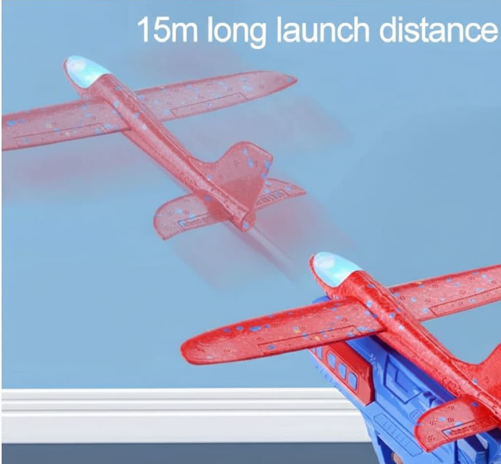 Catapult Airplane Launcher Toy – Foam Glider Shooting Fun