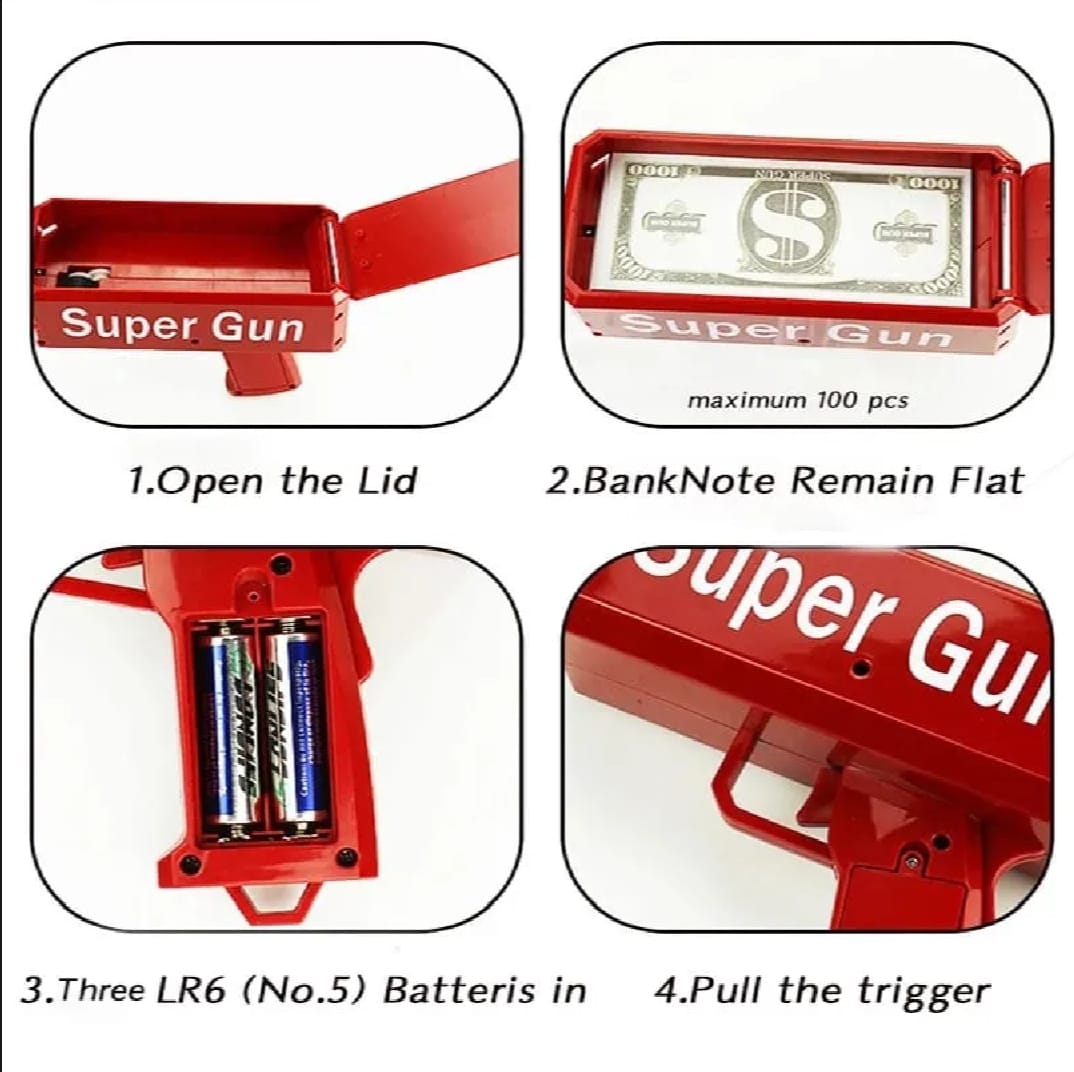 Electric Money Rain Gun Toy – Automatic Cash Shower Fun