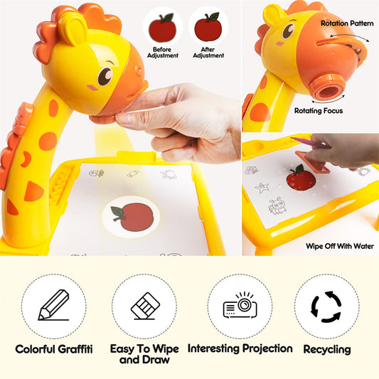 Giraffe Painting Projector Drawing Table Set With 24 Patterns & 3 Discs