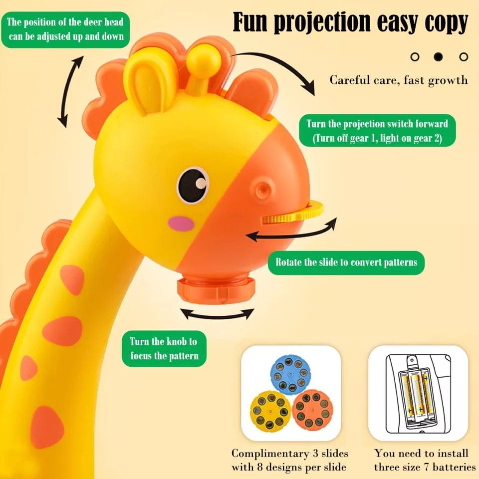 Giraffe Painting Projector Drawing Table Set With 24 Patterns & 3 Discs