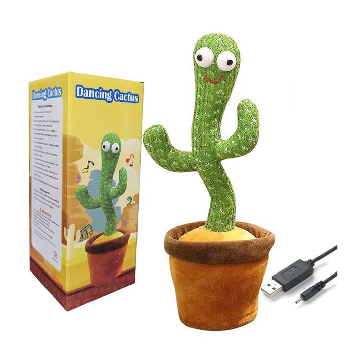 Rechargeable Talking & Dancing Cactus – Fun Voice Repeat Toy